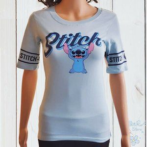NWT LILO & STITCH DISNEY WOMEN'S BLUE SHORT SLEEVE